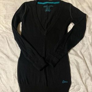 Aeropostale Black V-Neck Sweater